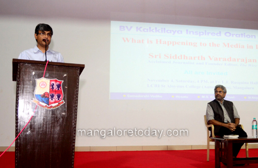 Siddharth Varadarajan in Mangalore